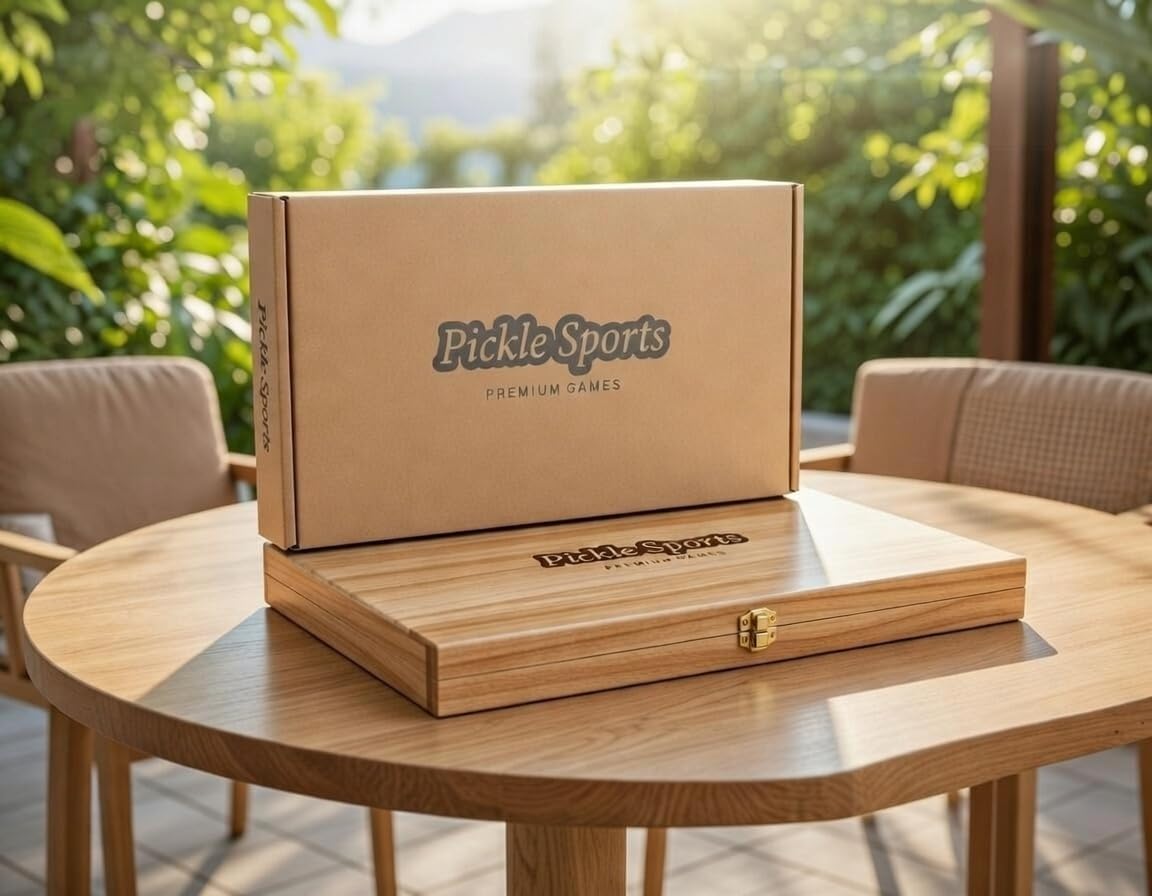 Pickle Sports Get Out Card Marble Wood Board Game (Folding Portable Travel Board)