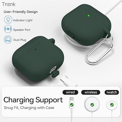 Miniatura 54 de Funda para AirPods 4, color rosa con kit de limpieza, funda de silicona suave para Airpod 4, compatible con Apple Airpods de 4ª generación 2024,