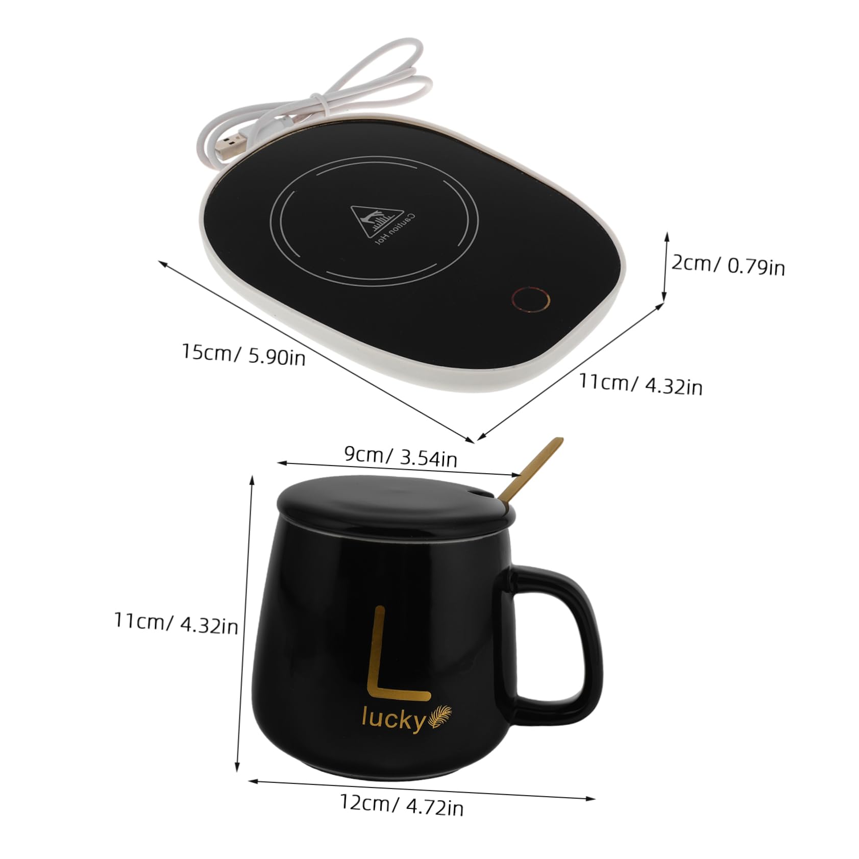 NAMOARLY Warm Your Drink This 420ml Heated Mug Warmer Constant Temperature Pad for Coffee Tea Milk for Office or Home Stylish Coaster Set