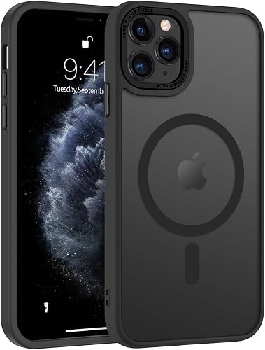 BENTOBEN iPhone 11 Pro Case [Compatible with Magsafe] Translucent Matte Magnetic iPhone 11 Pro Phone Case Slim Thin Shockproof Bumper Women Men Protective Cases Cover for iPhone 11 Pro 5.8" 2019,Black
