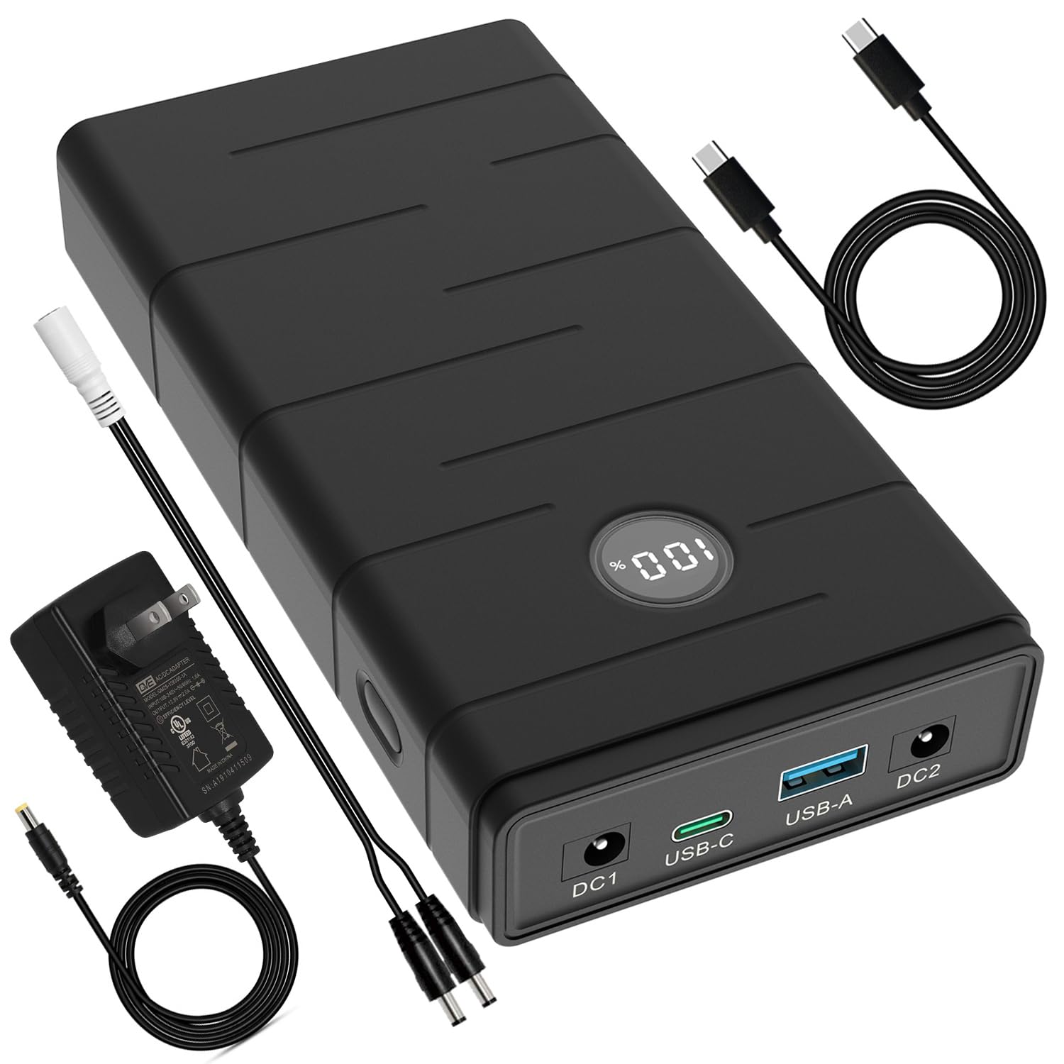 Talentcell 12V 7000mAh Portable Power Bank, 76.65Wh Capacity, PD 45W USB-C, USB-A and DC Output port, Multiple Out for Raspberry Pi 5/LED Strip/CCTV Camera/Telescope, Smartphone, with 12.6V 2A Charger