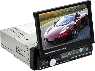 Reprodutor estéreo para carro Bluetooth 4.0, rádio automotivo de 7 polegadas 2 din com tela sensível ao toque retrátil HD, FM/AM/BT/TF/USB/MP5/AUX, controle de volante, conectores de câmera de ré, compatível com RDS