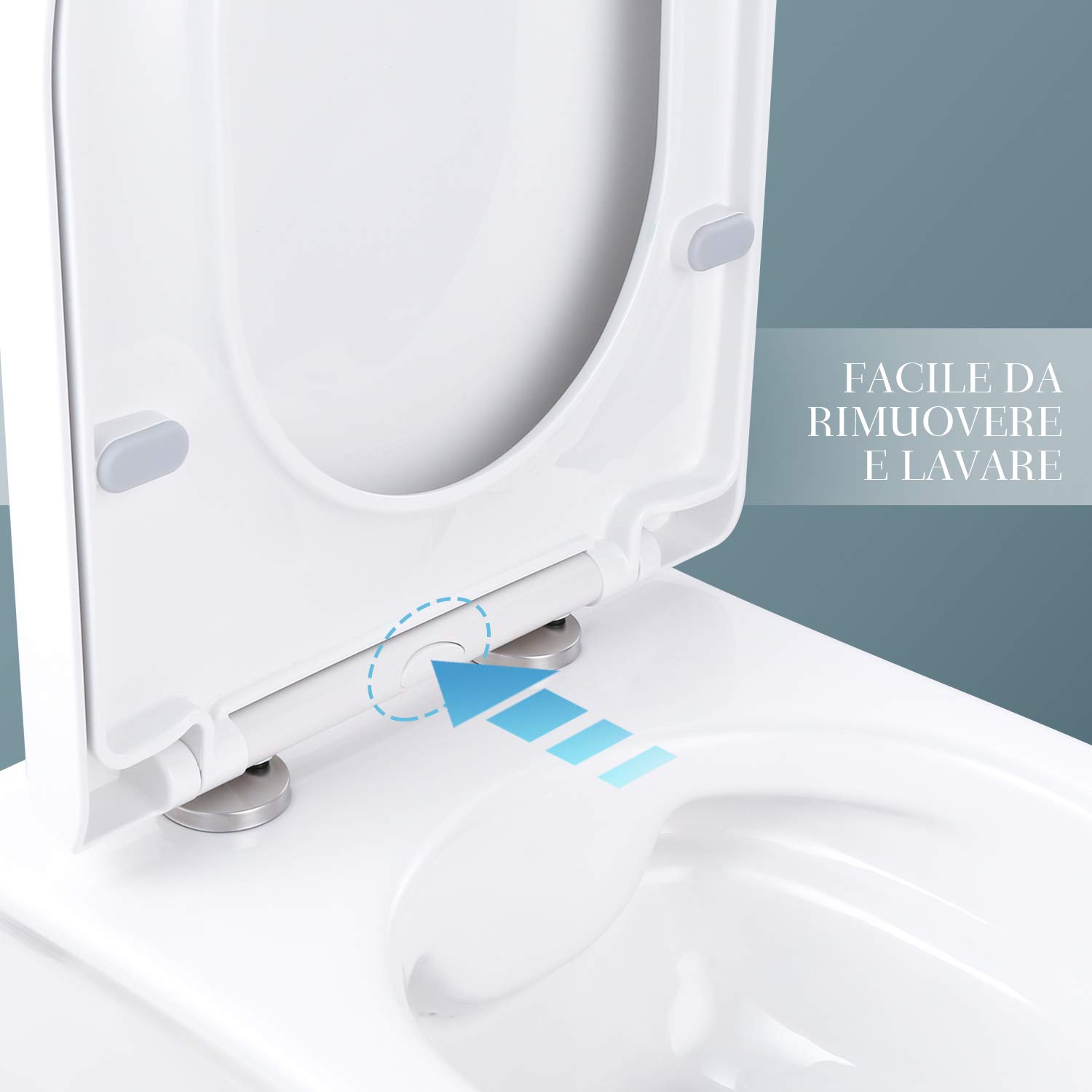 Sedile WC Sana Silenzioso per una facile installazione e pulizia ATSTY11-U