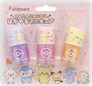 shobido 粧美堂 ポケットモンスター ポケピース はがせるマニキュア ３本セット ＜ ピンク ＞ pokemon ポケモン ネイル セット
