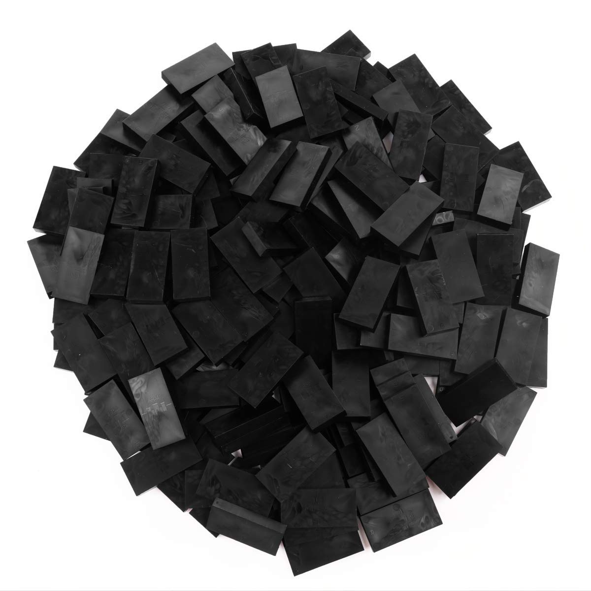 Bulk Dominoes Plastic Black Bulk 1000pcs – Building and Stacking and Chain Reaction Toppling STEAM Toy Blocks for Kids