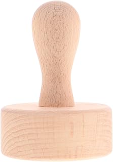 PRETYZOOM Tart Press with Handle Wooden Pastry Tamper for French Tart Shells Baking Tool for Home Kitchen Easy to Use Dough Shaper 3.86X2.8X2.8 Inches
