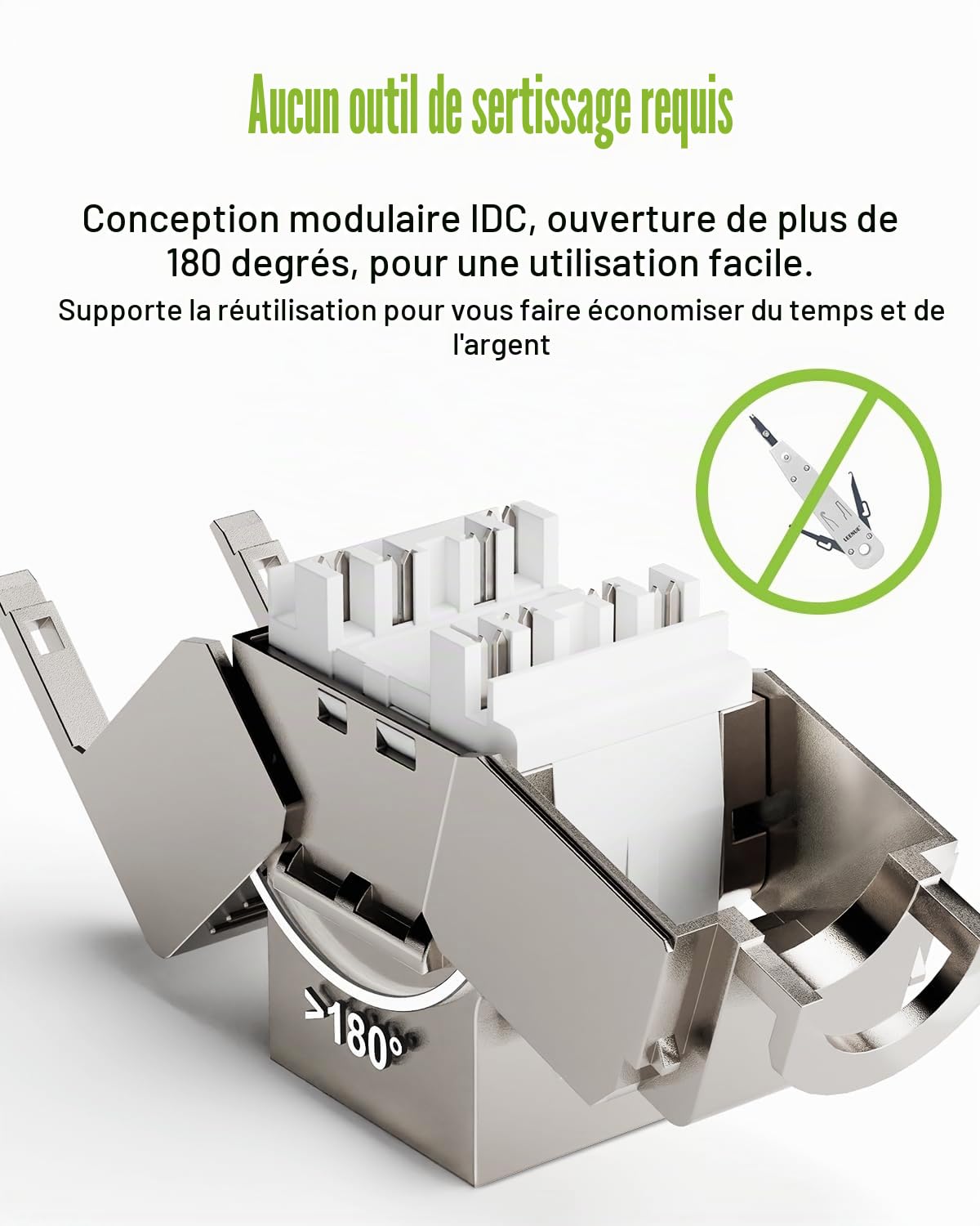 RJ45 Keystone Jack Cat7 Lot de 12, 10 Gbit/ 600mhz | Plaqué Or Keystone Modul for Cat7 Cat6a Cat6 Cânle de Pose, RJ45 Mâle, Câble De Raccordement Réseau et Ethernet Patch Pane