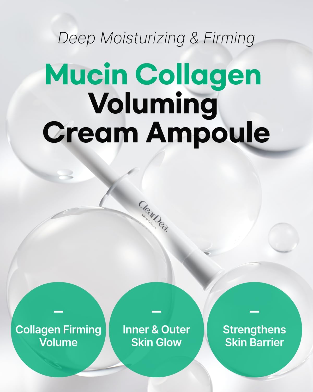 Mucin Collagen Voluming Ampoule Moisturizer Face Cream (Dual Collagen + Mucin Care) – Deep Hydrating Facial Skin Care for Women, Glow Up Skincare Essentials - 0.14 Fl Oz x 2ea (Pack of 1) - Image 2