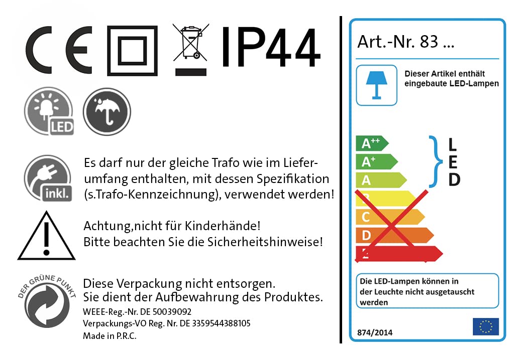 Dekohelden24 3er Set Weihnachtssterne aus Kunststoff in rot, gelb und Weiss, inkl. LED Beleuchtung und Adapter, für Innen und Außen geeignet. Maße je Stern L/B/H: 13,5 x 5,5 x 12 cm.