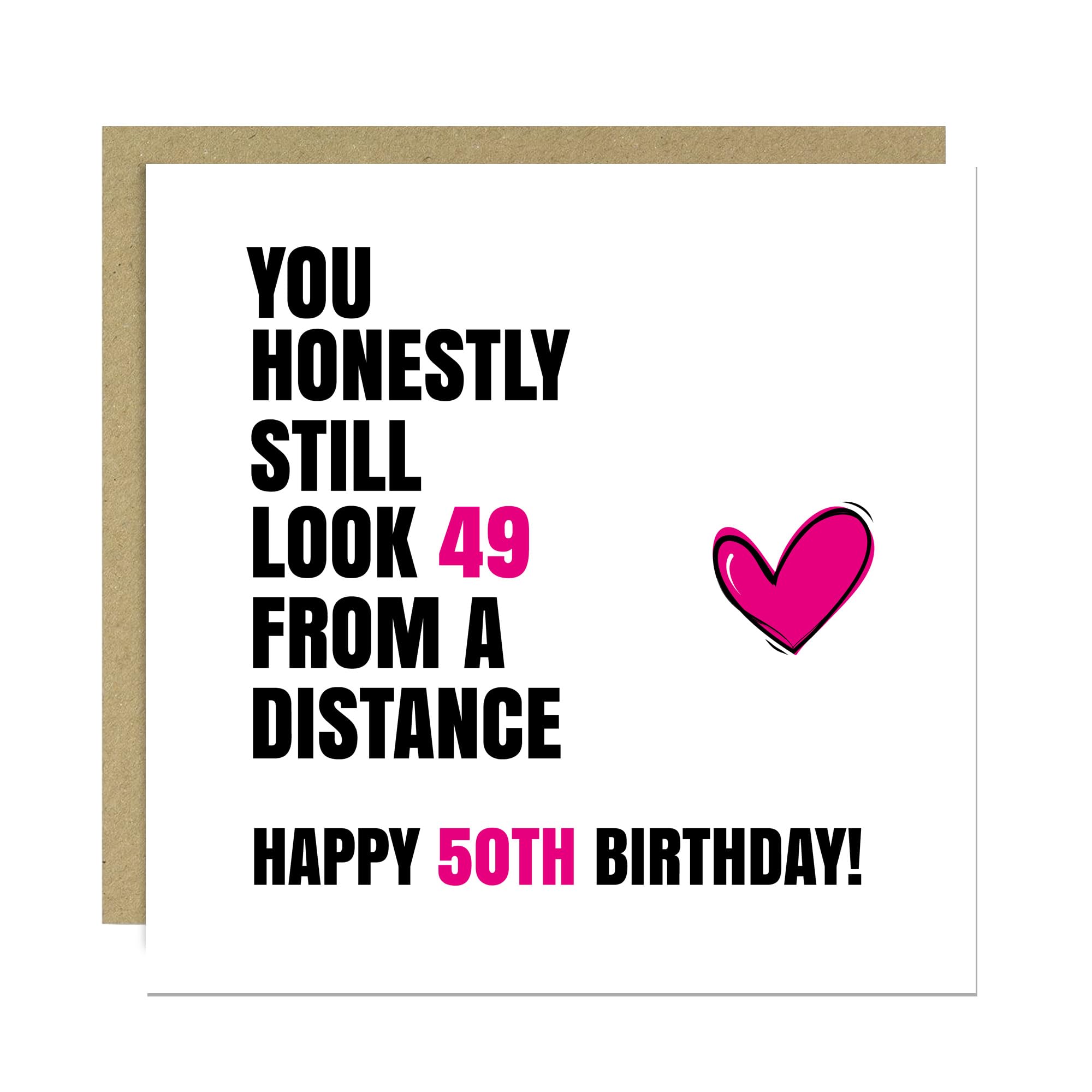 RED OCEAN Funny 50th Birthday Card For Women Cards For 50th Birthday Mum Sister Auntie Nan Best Friend With Kraft Envelope Her