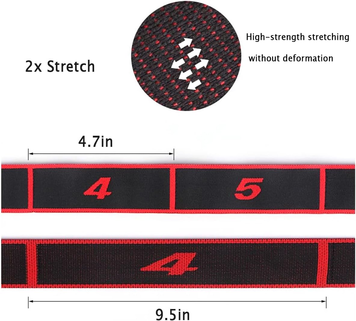 Stretch Strap Fitness Resistance Band for Stretching and Yoga Elastic Exercise Band with Loops Number Stretch Resistance Band with Clear Markings, Hamstring Stretcher Device Leg Exercise Equipment，8-Section Elastic Training Bands for Flexibility