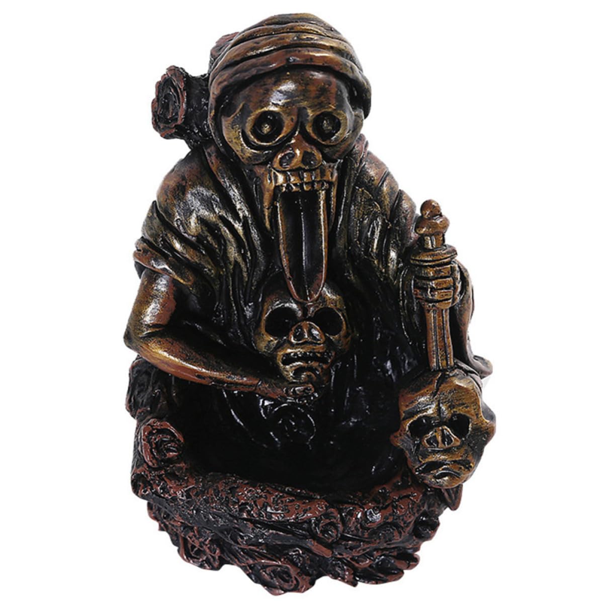 Brûleur de parfum à reflux crâne marron porte-parfum décoratif de bureau