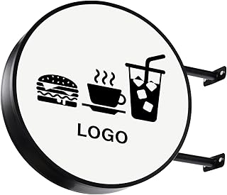50cm LED Leuchtkasten Rund Beleuchtete Projektionsbeschilderung Aluminiumrahmen Beidseitig Wasserdicht Leuchten die Beschilderung Geschäften, Beleuchtung Cafés Erinnerungsleuchten Bars