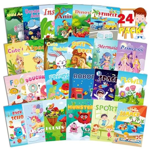 Aannanl 24 mini kleurboeken geschikt voor kinderen van 2-4 en 4-8 jaar, kleine feestgeschenken, bulk verjaardagscadeaus, geschenkzakvullers, schoolklasactiviteiten