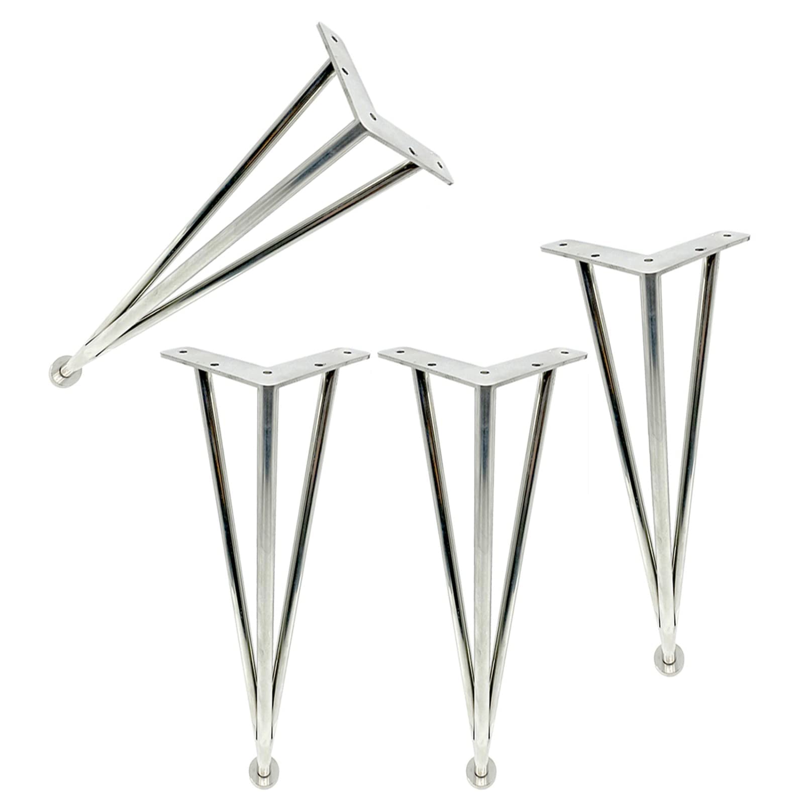 Gambe per mobili,Gambe per tavoli resistenti,Piedini in Metallo Regolabili X4,Gambe per Mobile da Bagno,per Fai da Te,Acciaio Inossidabile,con Viti/Argento/30Cm/12In