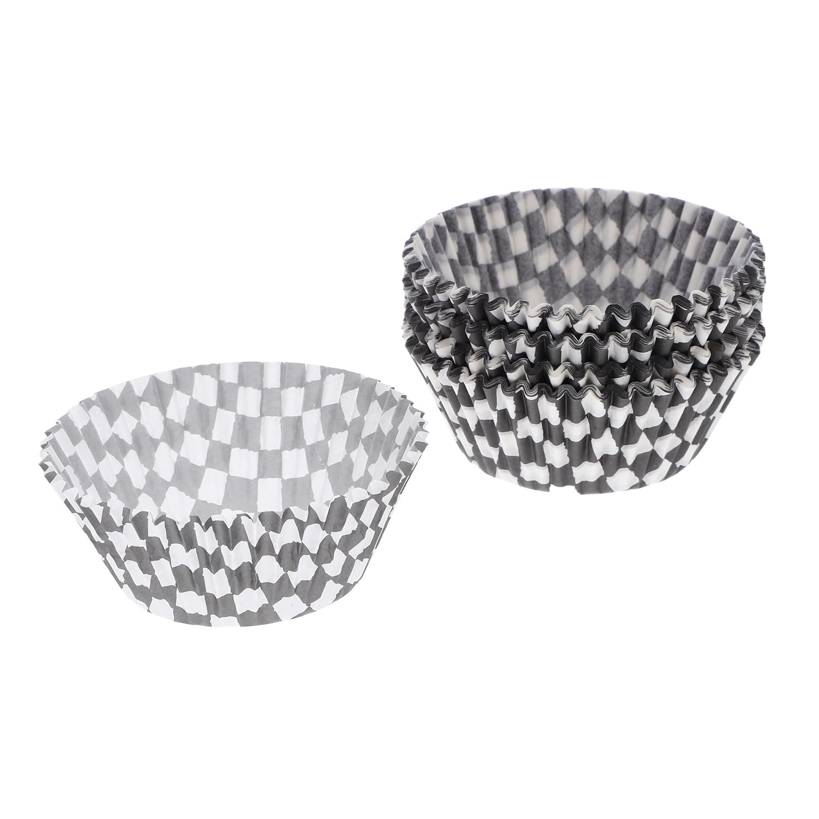 Papier à carreaux noir et blanc pour cupcakes et caissettes de cuisson au four