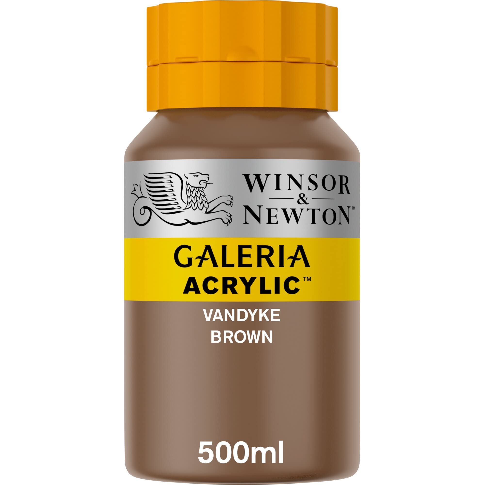 Winsor & Newton 2150676 Galeria Acrylfarbe, hohe Pigmentierung, lichtecht, buttrige Konsistenz, 500 ml Topf - Vandyke Braun