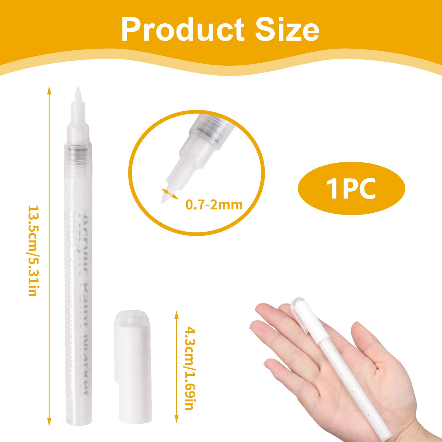 French Nails - Penna bianca per unghie creativa, set di unghie in gel e manicure, penna francese di precisione per nail art