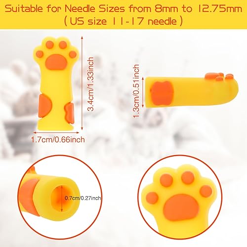 Miniatura 2 de BENOSPACE Tapón de silicona para puntada de pata de gato, tapones de aguja de tejer, protector de punto de aguja de tejer, accesorios para tejer,