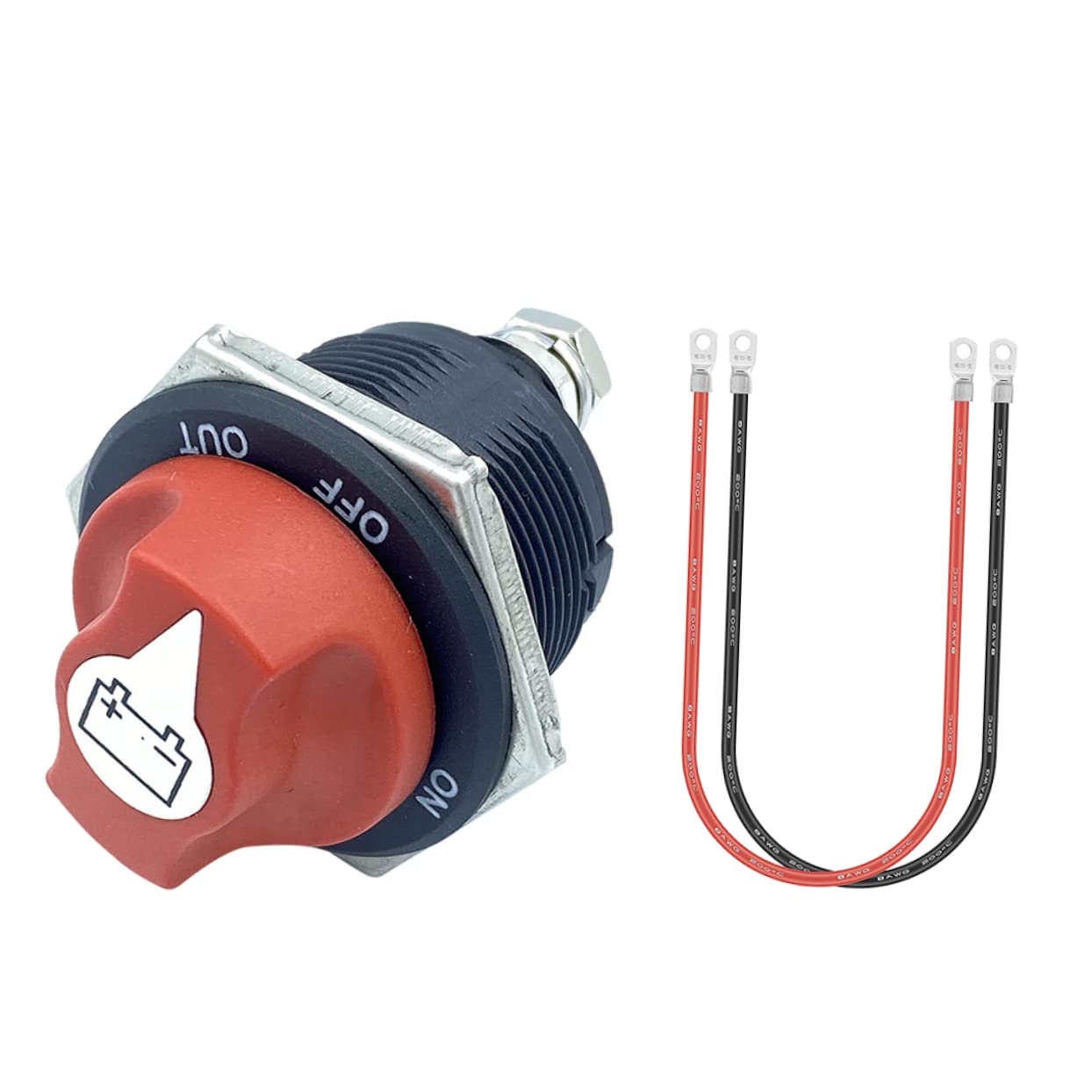 SOESFOUFU 12v-24v Battery Power Off Switch Waterproof Battery Disconnect for Car Rv Boat 50cm Heavy Duty Cable