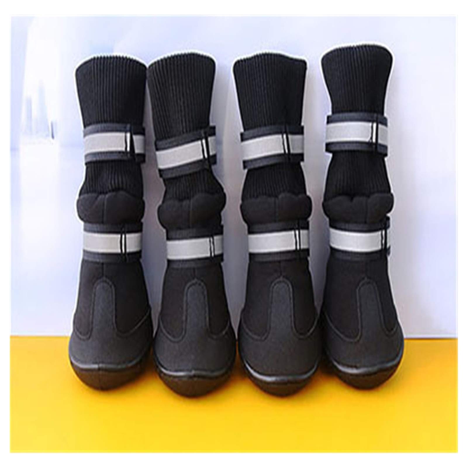 4 Teile/Satz wasserdichte rutschfeste Hund Schuhe für große Hunde Winter Schuh für Hund Schuhe Hund Pfote beschützer warme Hund Stiefel schwarz Hundeschuhe 871 (Color : Black, Size : X-Larege)