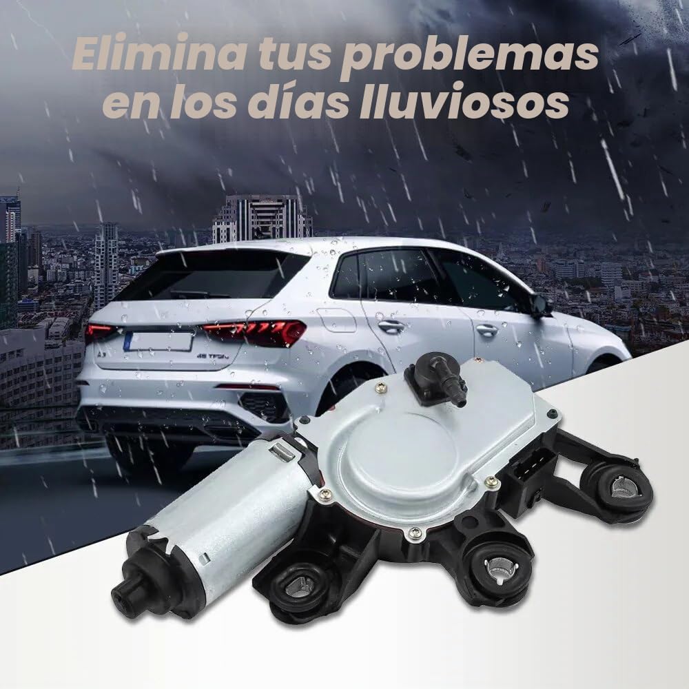 Motor del limpiaparabrisas trasero Motor trasero Parabrisas trasero Compatible con A3 8P A4 A6 Q5 Q7 2000-2019, reemplazo para 8E9955711D 8E9955711A 8E9955711B 8E9955711C