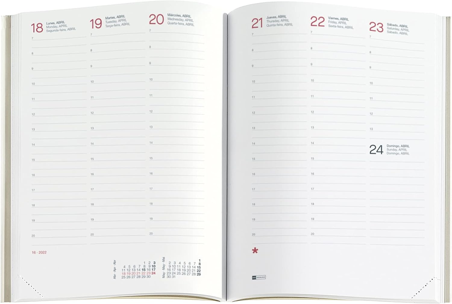 Miquelrius - Refill Planner Cover 2023 (January 2023 December 2023) - Week View Vertical - Plus Size 155 x 213 mm (Approx A5) - Spanish