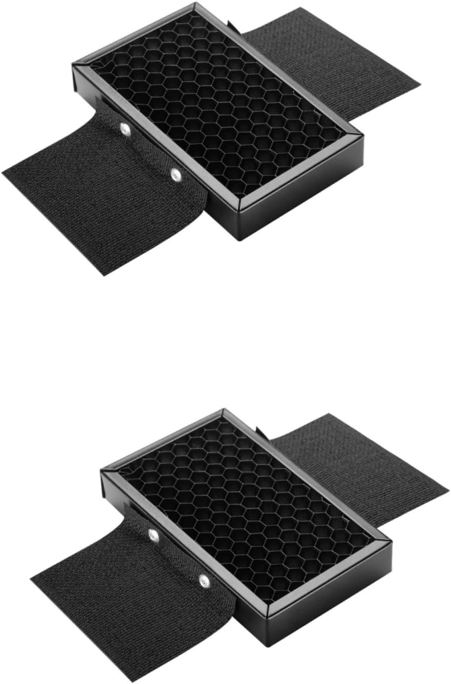 OSALADI 2pcs Flash Light Reflector Portable LED Lighting Control Grid Replacement Material Compatible Camera Flash Accessories for Photo Lighting Scenarios Honeycomb Grid Hood Included