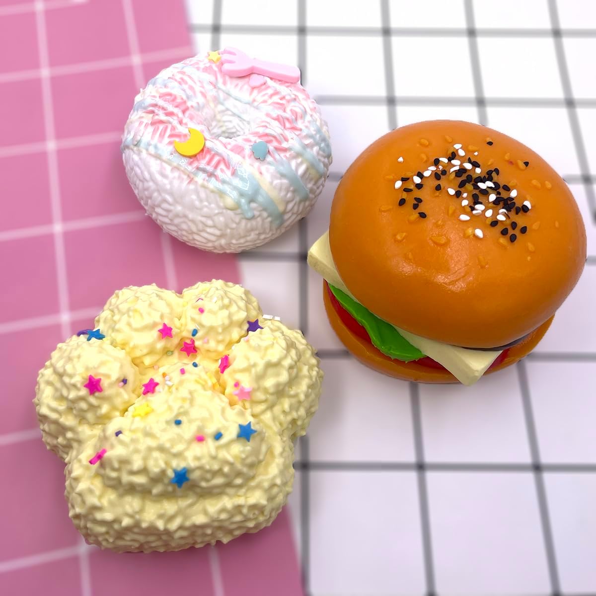 Handmade Taba Silicone Squishy Donut / Hamburger / Paw Squeeze Toys, Stress Relief & ASMR Toy, Fun Sensory Fidget Toy for Adults (Paw)