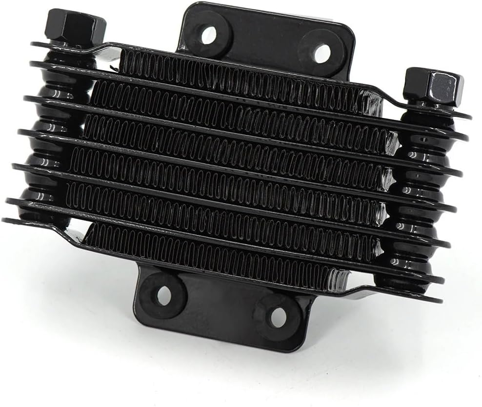 Black&Silver Universal 6 Rows Motorcycle Oil Cooler High Quality Engines Oil Radiator 190MM Motorcycle and Car Accessories(Silver m10 x 1.25)