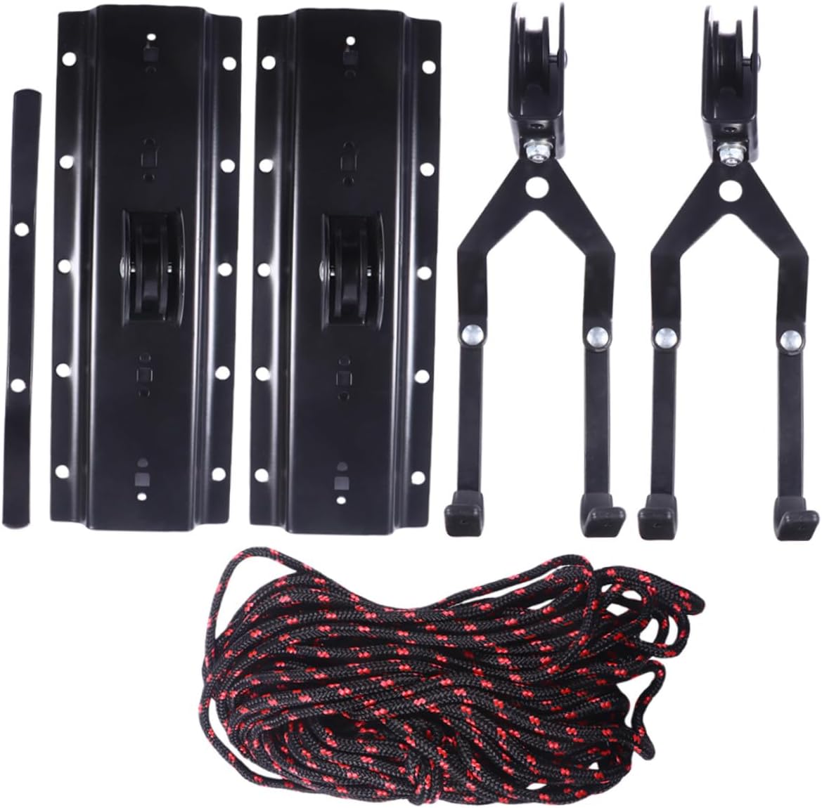 Heavy-duty Indoor Bike Hoist Rack with Pulley System Solid Ceiling Hook for Mountain Bikes Kayaks and Ladders Storage Wall Mount with Locking Mechanism for Space-saving Garage