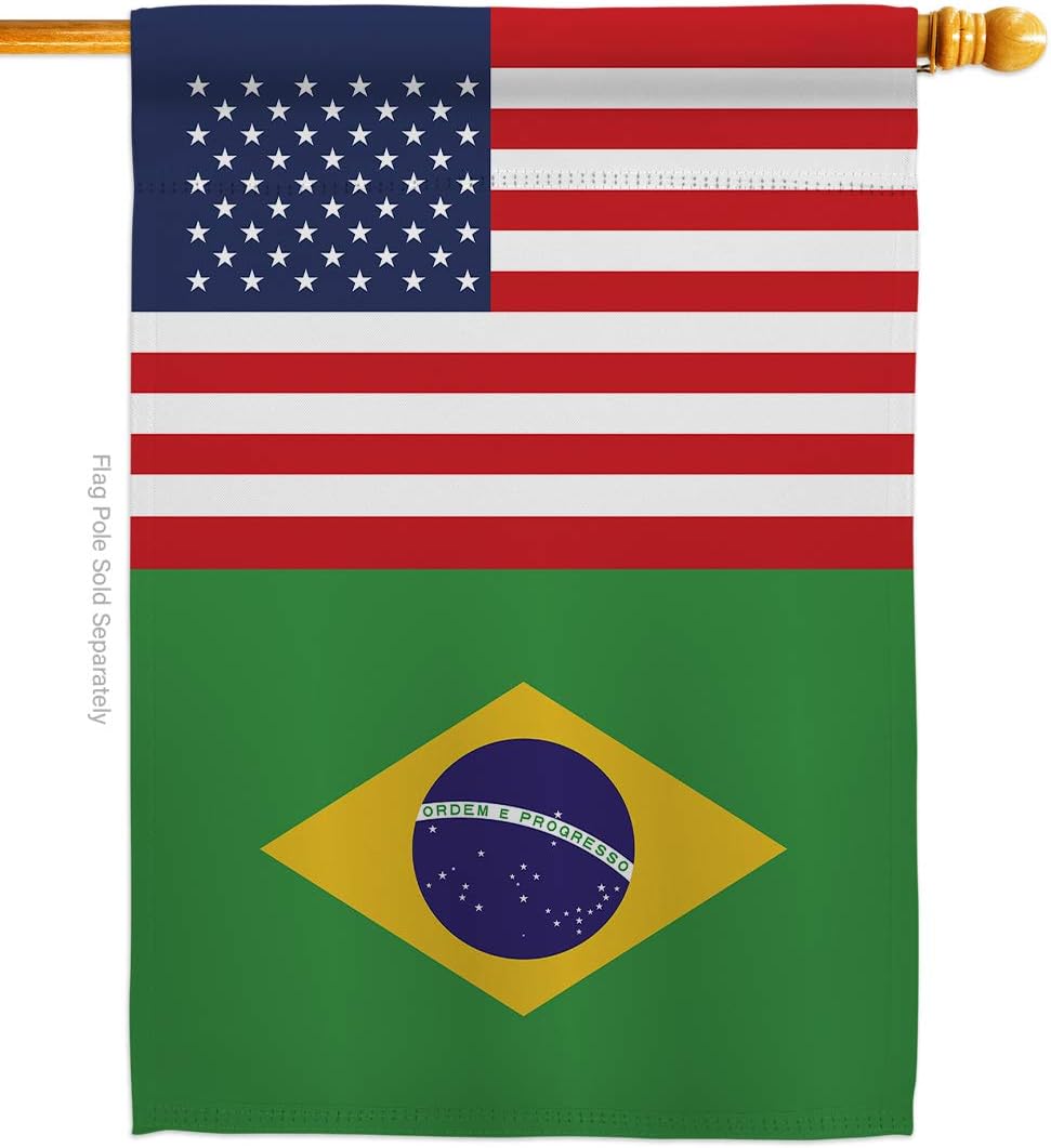 Brazil US Friendship House Flag Regional USA American Alliance World Country Particular Area Small Decorative Gift Yard Banner Made In 28 X 40