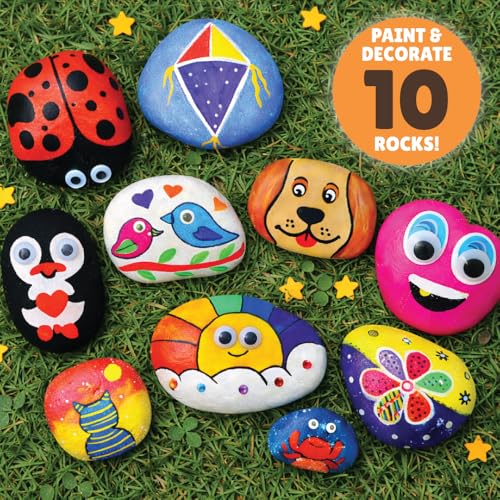 Image of Kalakaram DIY Rock Painting Kit for Kids & Adults | Coloring & Painting Set, DIY Art & Craft Kit | Stone Color Art & Gifts for Girls Age 4+ Years | Return Gift & Screen-Free Activity