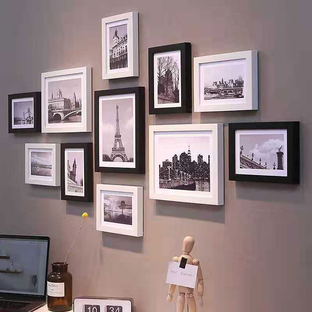 Set di cornici,Set di cornici per Foto da parete11pezzi，Set di cornici da Parete Varie Misure,Accessori Inclusi/Collage Foto/Galleria Fotografica
