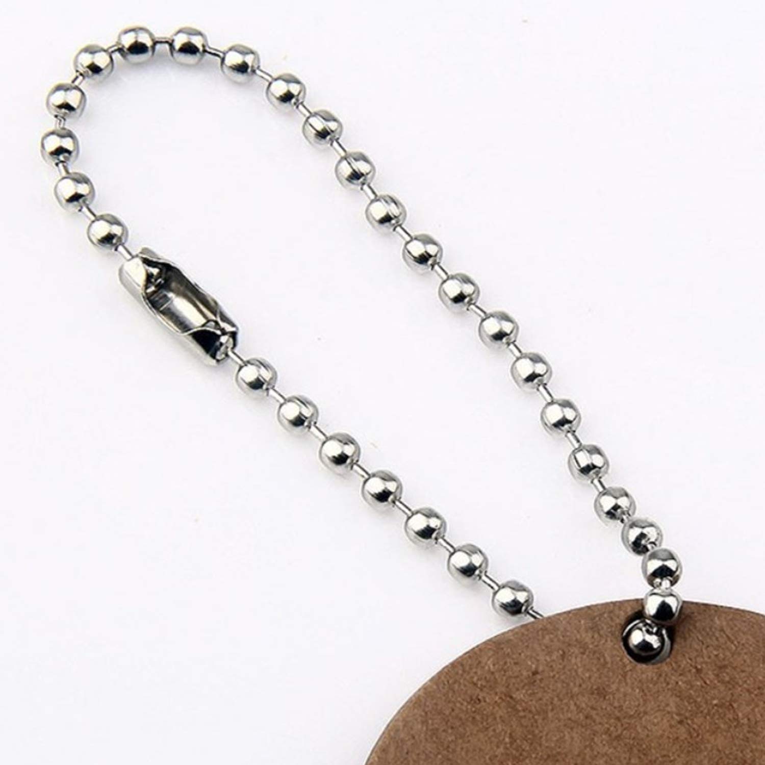 100pcs 4 10cm Silvery Tone Chains Alloy Connector Ball Beads Tag Clasp Keychain - Foto 2