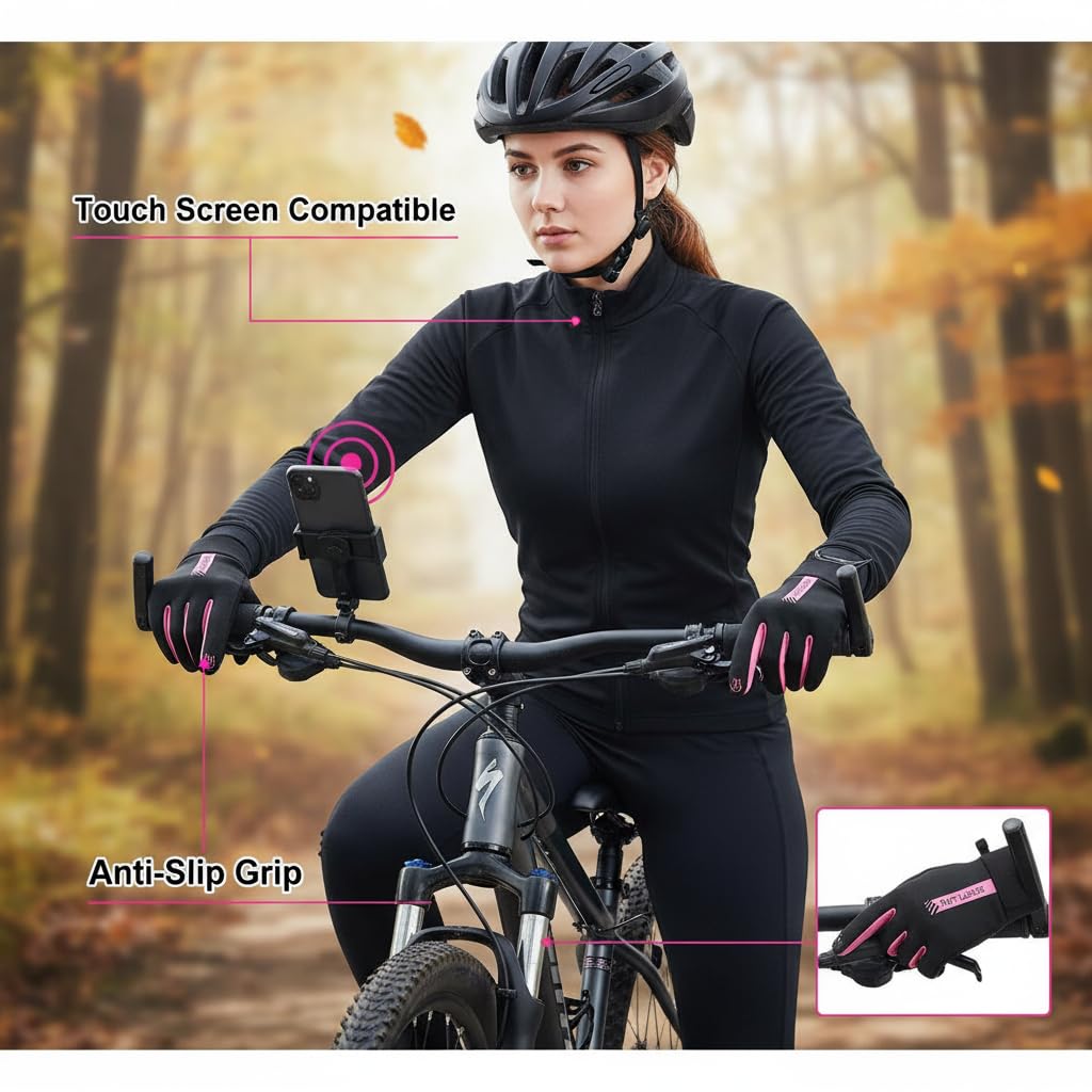 Guantes deportivos de invierno impermeables térmicos pantalla táctil antideslizantes poliéster acrílico para esquí ciclismo
