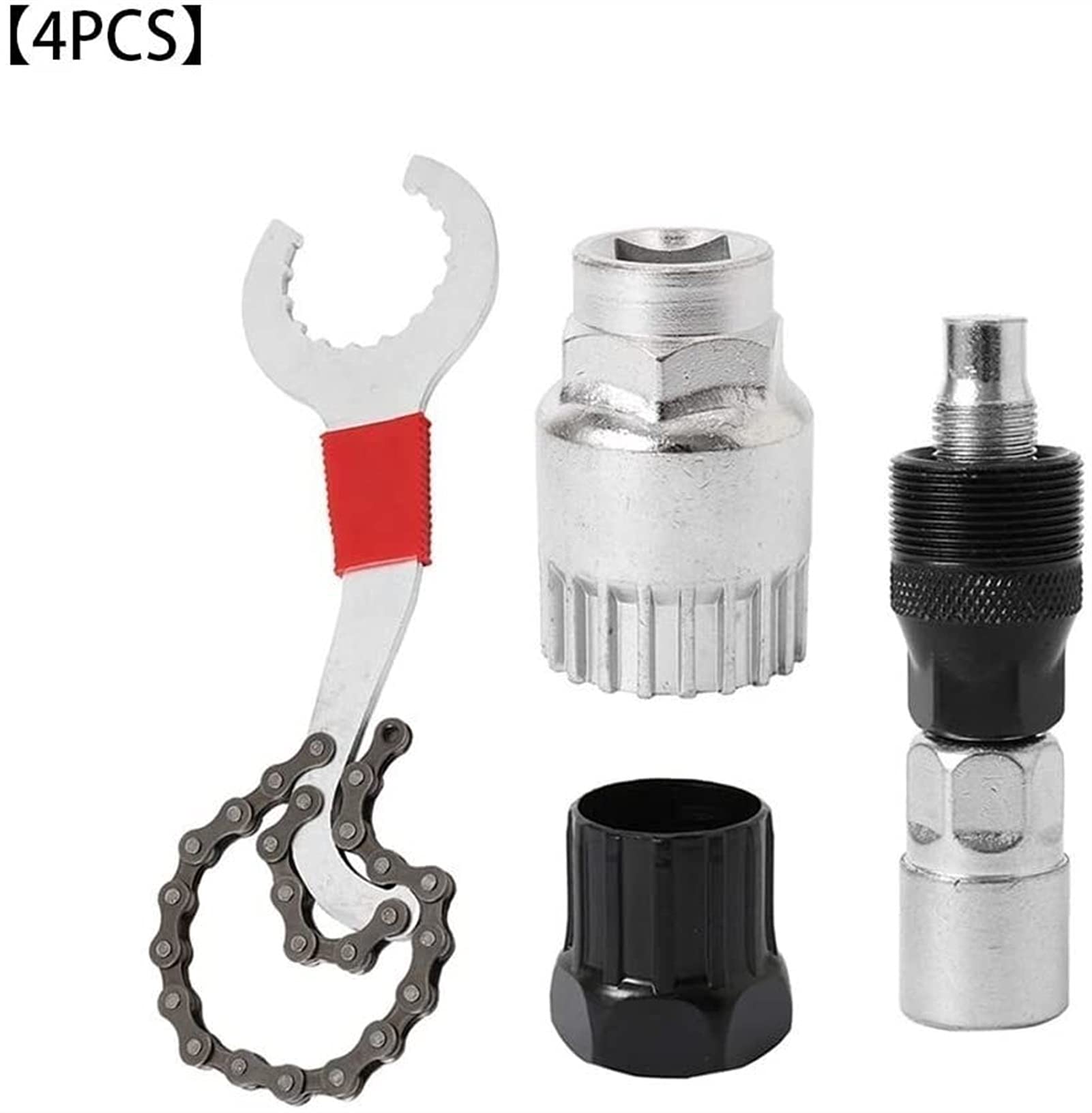 Juego de 4 Herramientas de extracción de pedalier, Extractor de pedalier, Juego de Llaves, Herramienta de reparación de Bicicletas