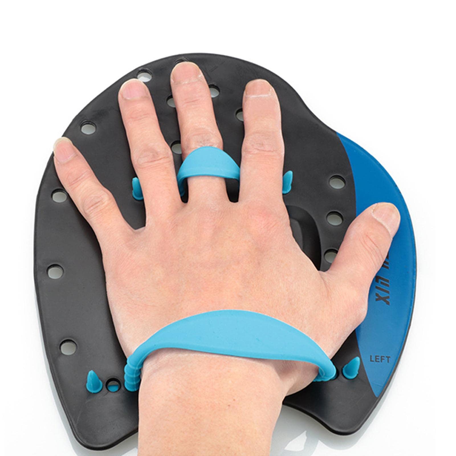 Lot de 5 pagaies plates professionnelles pour entraînement de natation Bleu Taille M
