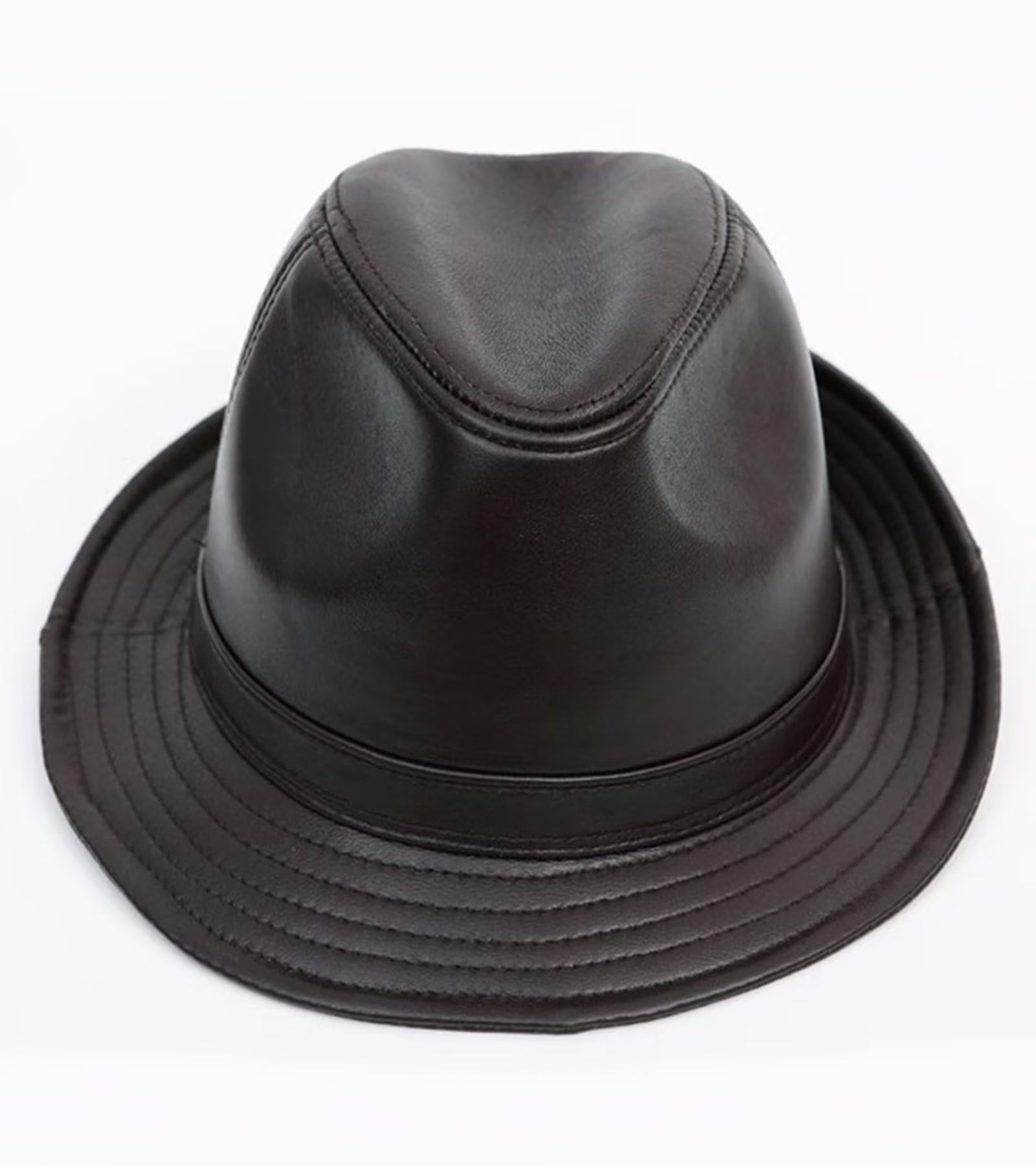 Fedora Cappello Stile Gangster Elegante Cappelli Trilby Jazz Classico Cappello in Pelle Cappelli Panama per Uomo Donna
