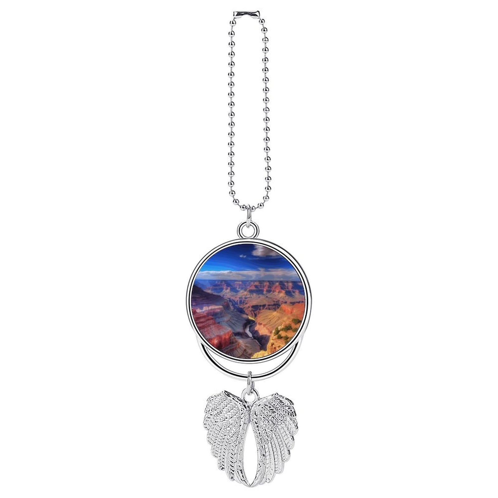 Beauty Grand Canyon Car Pendant Rear View Mirror Hanging Ornament Auto Metal Charm for Aesthetic Interior Decor. Lucky Car Accessories Cute Funny Hanging Decor for Car Truck