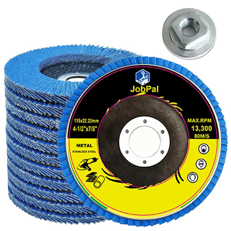 Flap Discs 40 Grit, 4 1/2 x 7/8-Inch Flap Sanding Disc, Type 27 Zirconia Grinding Wheel for Stainless Steel, Sheet Metal one More nut (60 GRIT, 20PCS)