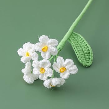 JOONOR 7Pcs Hand-Woven Forget-Me-Not Flower,Knitted Crochet Forget