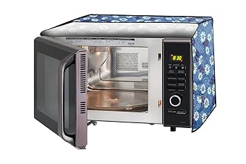 Stylista Microwave Oven Cover for Borosil Prima 30 Liter 1500 Watt Convection Oven Toaster Griller (OTG) Floral Pattern Blueish Grey