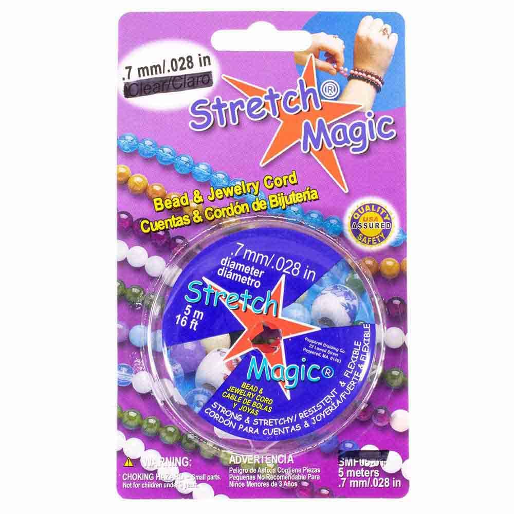 Craft County Stretch Magic Bead Jewelry Elastic Cord String Line | Clear Pearl Black, 0.7mm x 5 Meters (PRL-SMF05-02-~CC_BB923)