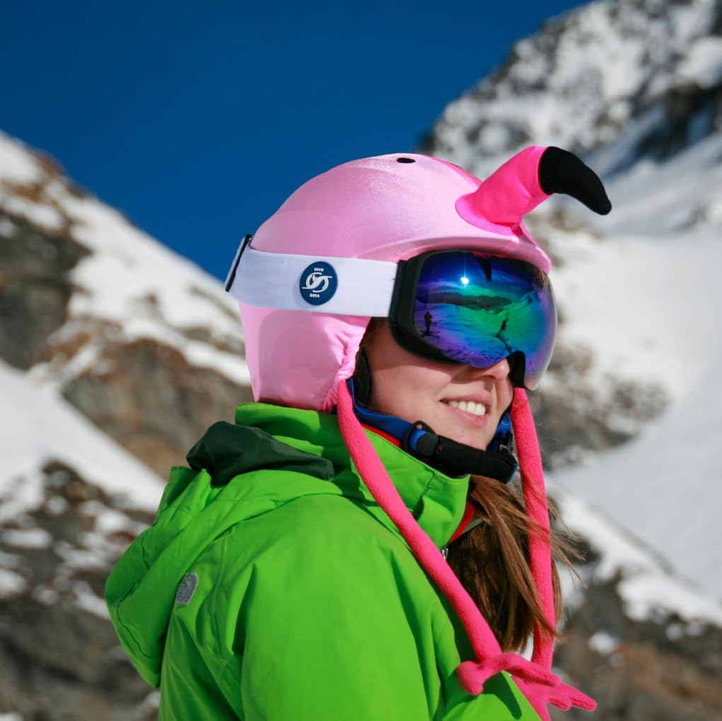Coolcasc Helmüberzug mit Tiermotiv | Dehnbares Lycra passt auf jeden Helm, Einheitsgröße, personalisiere deinen Helm, einfach aufzuziehen, Geschenk Kinder