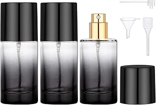 Segbeauty 0.68oz Fine Mist Spray Bottles, 3 Pack 20ml Refillable Perfume Travel Bottles, Black Empty Glass Travel Bottle for Toiletry, Fragrance Cologne Atomizer, Mini Perfume Atomizer Sprayer