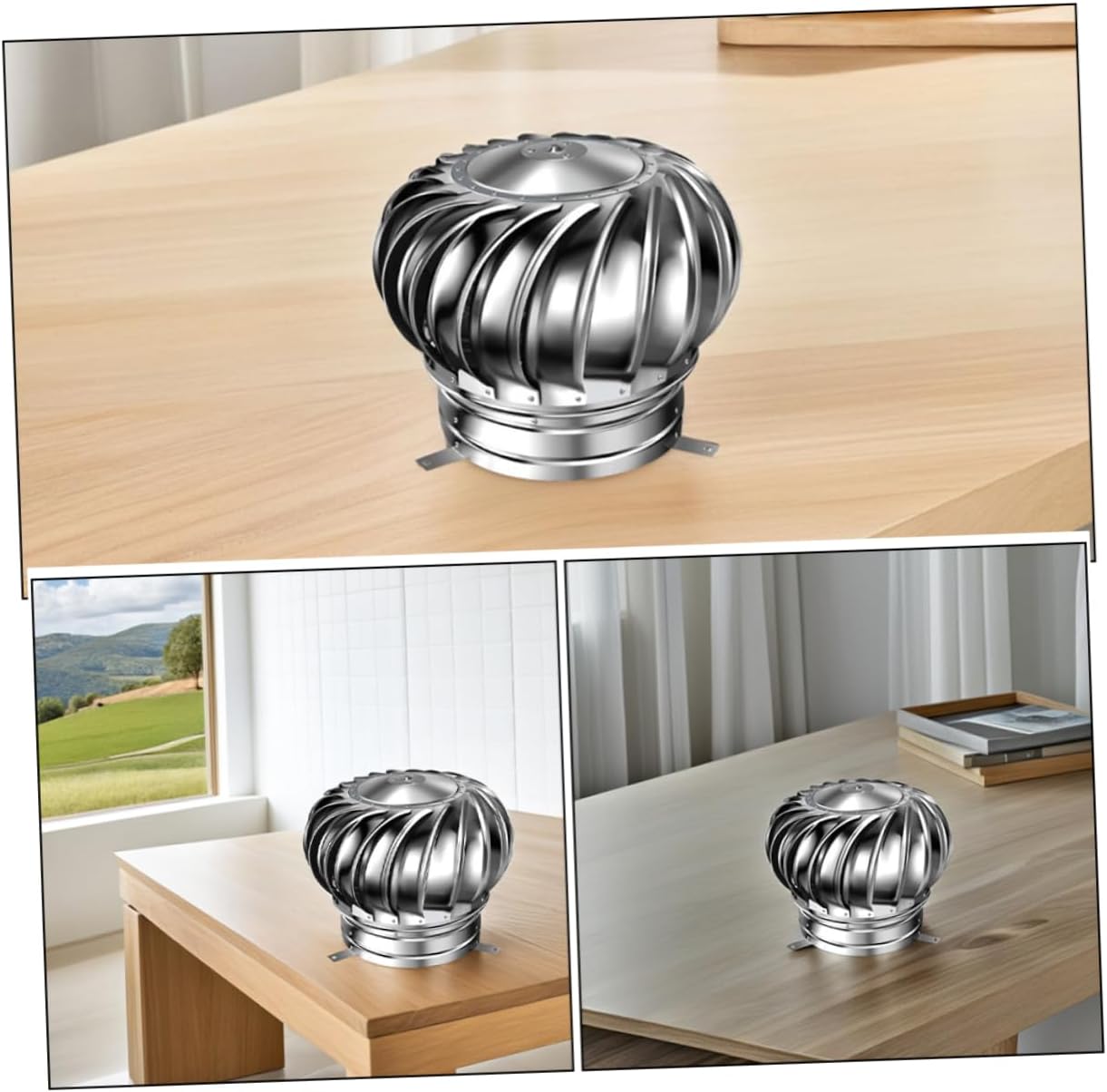 Tofficu Roof Ventilation Systems Rainproof Chimney Cap Ventilation Cap Stainless Steel Chimney Top Covers