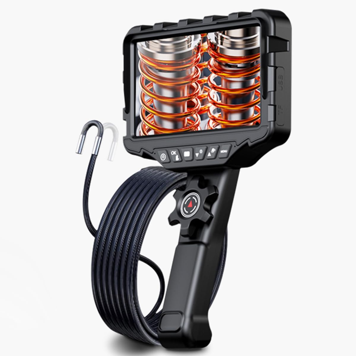 Cámara endoscópica con sonda de 360 grados y pantalla de 7 pulgadas para motores de coches