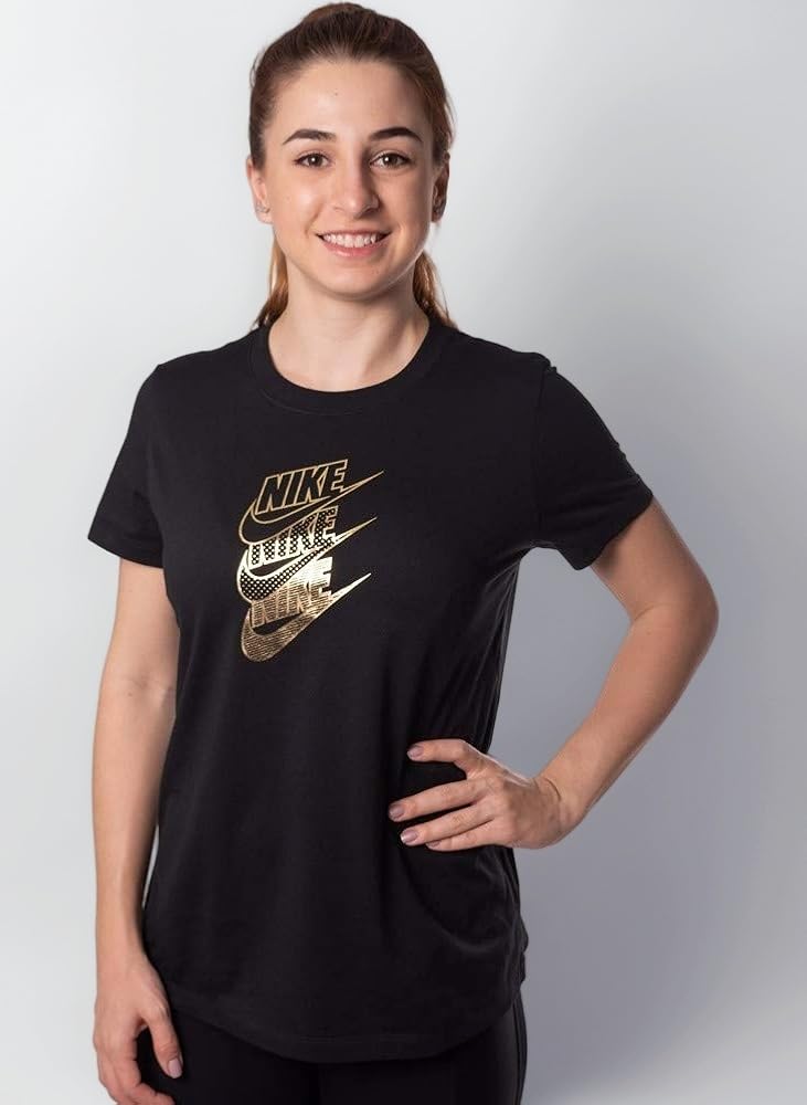 black and gold womens nike shirt