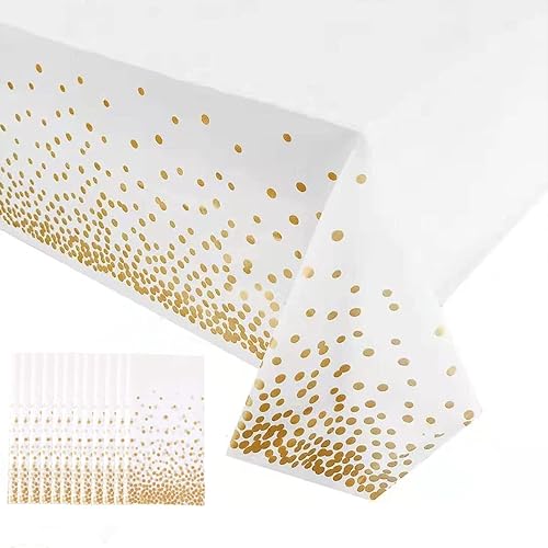 Miniatura 63 de Yancorp 2 Pack Plastic Tablecloth Disposable Navy Blue Gold Tablecloth for Rectangle Tables 54" x 108" Party Decorations Birthday Thanksgiving